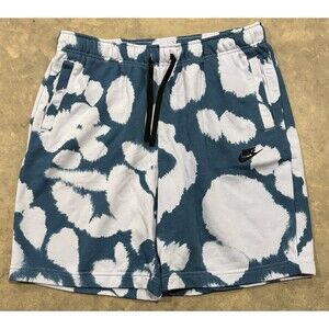 Nike Sportswear Men’s Tie Dye French Terry Shorts Blue Mens Large Soft EUC
